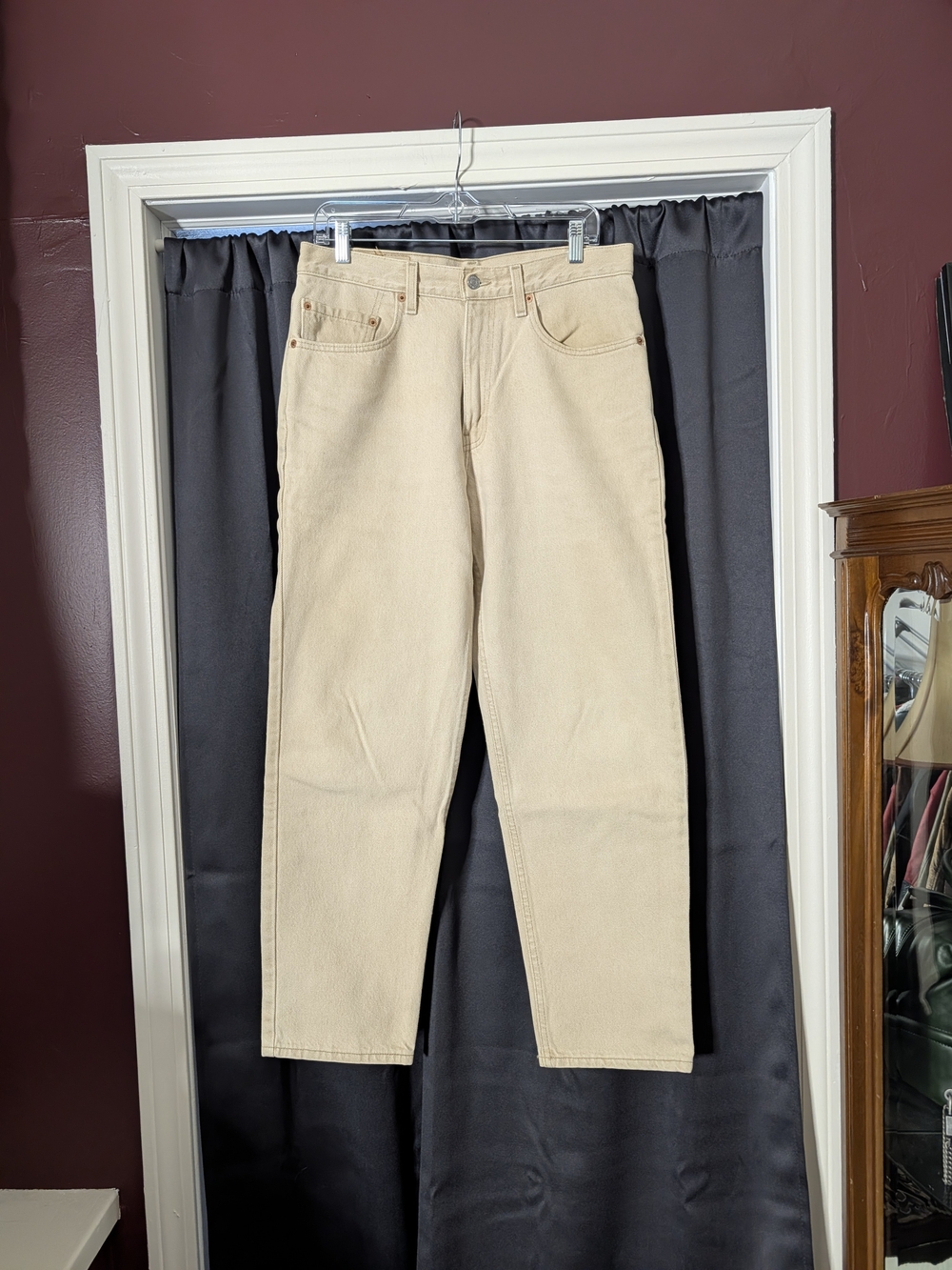 Levi's Vintage Made In USA 550 Men's Cream Cotton Denim Jeans 33x30